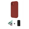 MARSİLYAN™- iPhone 11 Kılıf Yankı Yansıma Özel Seri - Siyah 6D Antistatik Mat Seramik Hayalet Nano Ekran Koruyucu + Kırmızı Raze Metal Kamera Lens