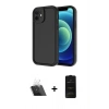 MARSİLYAN™- iPhone 11 Kılıf Yankı Yansıma Özel Seri - Siyah 6D Antistatik Mat Seramik Hayalet Nano Ekran Koruyucu + Şeffaf Kamera Lens Koruma Cam