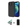 MARSİLYAN™- iPhone 11 Kılıf Yankı Yansıma Özel Seri - Siyah 6D Antistatik Mat Seramik Hayalet Nano Ekran Koruyucu + Kırmızı Raze Metal Kamera Lens