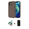 MARSİLYAN™- iPhone 11 Kılıf Yankı Yansıma Özel Seri - Siyah 6D Antistatik Mat Seramik Hayalet Nano Ekran Koruyucu + Kırmızı Raze Metal Kamera Lens