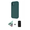 MARSİLYAN™- iPhone 11 Kılıf Yankı Yansıma Özel Seri - Siyah 6D Antistatik Mat Seramik Hayalet Nano Ekran Koruyucu + Kırmızı Raze Metal Kamera Lens