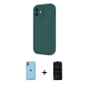 MARSİLYAN™- iPhone 11 Kılıf Yankı Yansıma Özel Seri - Siyah 6D Antistatik Mat Seramik Hayalet Nano Ekran Koruyucu + Neon Fosforlu Kamera Lens - TU