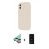 MARSİLYAN™- iPhone 11 Kılıf Yankı Yansıma Özel Seri - Siyah 6D Antistatik Mat Seramik Hayalet Nano Ekran Koruyucu + Kırmızı Raze Metal Kamera Lens
