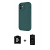 MARSİLYAN™- iPhone 11 Kılıf Yankı Yansıma Özel Seri - Siyah 6D Antistatik Mat Seramik Hayalet Nano Ekran Koruyucu + PVD Metal Kamera Lens - TU
