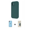 MARSİLYAN™- iPhone 11 Kılıf Yankı Yansıma Özel Seri - Siyah 6D Mat Seramik Hayalet Nano Ekran Koruyucu + Neon Fosforlu Kamera Lens - TU