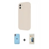 MARSİLYAN™- iPhone 11 Kılıf Yankı Yansıma Özel Seri - Siyah 6D Mat Seramik Hayalet Nano Ekran Koruyucu + Neon Fosforlu Kamera Lens - TU