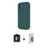 MARSİLYAN™- iPhone 11 Kılıf Yankı Yansıma Özel Seri - Siyah 6D Mat Seramik Hayalet Nano Ekran Koruyucu + PVD Metal Kamera Lens - SH
