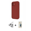 MARSİLYAN™- iPhone 11 Kılıf Yankı Yansıma Özel Seri - Siyah 6D Mat Seramik Hayalet Nano Ekran Koruyucu + Raze Metal Kamera Lens - GS