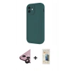 MARSİLYAN™- iPhone 11 Kılıf Yankı Yansıma Özel Seri - Siyah 6D Mat Seramik Hayalet Nano Ekran Koruyucu + Raze Metal Kamera Lens - SH