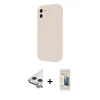 MARSİLYAN™- iPhone 11 Kılıf Yankı Yansıma Özel Seri - Siyah 6D Mat Seramik Hayalet Nano Ekran Koruyucu + Raze Metal Kamera Lens - GS