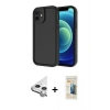 MARSİLYAN™- iPhone 11 Kılıf Yankı Yansıma Özel Seri - Siyah 6D Mat Seramik Hayalet Nano Ekran Koruyucu + Raze Metal Kamera Lens - GS