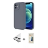 MARSİLYAN™- iPhone 11 Kılıf Yankı Yansıma Özel Seri - Siyah 6D Mat Seramik Hayalet Nano Ekran Koruyucu + Raze Metal Kamera Lens - GS