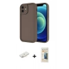 MARSİLYAN™- iPhone 11 Kılıf Yankı Yansıma Özel Seri - Siyah 6D Mat Seramik Hayalet Nano Ekran Koruyucu + Renkli Kamera Lens Koruma Cam - SI