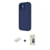 MARSİLYAN™- iPhone 11 Kılıf Yankı Yansıma Özel Seri - Siyah 6D Mat Seramik Hayalet Nano Ekran Koruyucu + Renkli Kamera Lens Koruma Cam - SI
