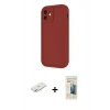 MARSİLYAN™- iPhone 11 Kılıf Yankı Yansıma Özel Seri - Siyah 6D Mat Seramik Hayalet Nano Ekran Koruyucu + Renkli Kamera Lens Koruma Cam - SI