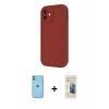 MARSİLYAN™- iPhone 11 Kılıf Yankı Yansıma Özel Seri - Siyah 6D Mat Seramik Hayalet Nano Ekran Koruyucu + Neon Fosforlu Kamera Lens - YL