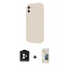 MARSİLYAN™- iPhone 11 Kılıf Yankı Yansıma Özel Seri - Siyah 6D Mat Seramik Hayalet Nano Ekran Koruyucu + Yeşil PVD Metal Kamera Lens
