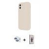 MARSİLYAN™- iPhone 11 Kılıf Yankı Yansıma Özel Seri - Siyah Bilvis 3D Cam Ekran Koruyucu + Pers Alüminyum Kamera Lens - GI