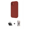 MARSİLYAN™- iPhone 11 Kılıf Yankı Yansıma Özel Seri - Siyah Bilvis 3D Cam Ekran Koruyucu + Kamera Lens Koruma Cam - SF