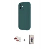MARSİLYAN™- iPhone 11 Kılıf Yankı Yansıma Özel Seri - Siyah Bilvis 3D Cam Ekran Koruyucu + Pers Alüminyum Kamera Lens - KI