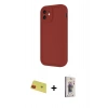 MARSİLYAN™- iPhone 11 Kılıf Yankı Yansıma Özel Seri - Siyah Bilvis 3D Cam Ekran Koruyucu + Rainbow Kamera Lens Koruma Cam - KI
