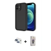 MARSİLYAN™- iPhone 11 Kılıf Yankı Yansıma Özel Seri - Siyah Bilvis 3D Cam Ekran Koruyucu + Pers Alüminyum Kamera Lens - LT