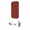 MARSİLYAN™- iPhone 11 Kılıf Yankı Yansıma Özel Seri - Siyah Bilvis 3D Cam Ekran Koruyucu + Pers Alüminyum Kamera Lens - LT