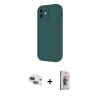 MARSİLYAN™- iPhone 11 Kılıf Yankı Yansıma Özel Seri - Siyah Bilvis 3D Cam Ekran Koruyucu + Pers Alüminyum Kamera Lens - LT