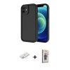 MARSİLYAN™- iPhone 11 Kılıf Yankı Yansıma Özel Seri - Siyah Bilvis 3D Cam Ekran Koruyucu + Renkli Kamera Lens Koruma Cam - PE