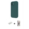 MARSİLYAN™- iPhone 11 Kılıf Yankı Yansıma Özel Seri - Siyah Bilvis 3D Cam Ekran Koruyucu + Renkli Kamera Lens Koruma Cam - PE
