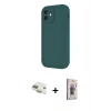 MARSİLYAN™- iPhone 11 Kılıf Yankı Yansıma Özel Seri - Siyah Bilvis 3D Cam Ekran Koruyucu + Pers Alüminyum Kamera Lens - GD
