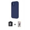 MARSİLYAN™- iPhone 11 Kılıf Yankı Yansıma Özel Seri - Siyah Bilvis 3D Cam Ekran Koruyucu + PVD Metal Kamera Lens - MI