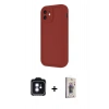 MARSİLYAN™- iPhone 11 Kılıf Yankı Yansıma Özel Seri - Siyah Bilvis 3D Cam Ekran Koruyucu + PVD Metal Kamera Lens - MI