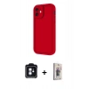 MARSİLYAN™- iPhone 11 Kılıf Yankı Yansıma Özel Seri - Siyah Bilvis 3D Cam Ekran Koruyucu + PVD Metal Kamera Lens - MI