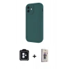 MARSİLYAN™- iPhone 11 Kılıf Yankı Yansıma Özel Seri - Siyah Bilvis 3D Cam Ekran Koruyucu + PVD Metal Kamera Lens - MI