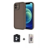 MARSİLYAN™- iPhone 11 Kılıf Yankı Yansıma Özel Seri - Siyah Bilvis 3D Cam Ekran Koruyucu + PVD Metal Kamera Lens - MI