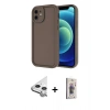 MARSİLYAN™- iPhone 11 Kılıf Yankı Yansıma Özel Seri - Siyah Bilvis 3D Cam Ekran Koruyucu + Raze Metal Kamera Lens - GS