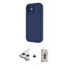 MARSİLYAN™- iPhone 11 Kılıf Yankı Yansıma Özel Seri - Siyah Bilvis 3D Cam Ekran Koruyucu + Raze Metal Kamera Lens - GS