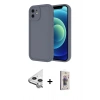 MARSİLYAN™- iPhone 11 Kılıf Yankı Yansıma Özel Seri - Siyah Bilvis 3D Cam Ekran Koruyucu + Raze Metal Kamera Lens - GS