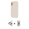 MARSİLYAN™- iPhone 11 Kılıf Yankı Yansıma Özel Seri - Siyah Bilvis 3D Cam Ekran Koruyucu + Raze Metal Kamera Lens - GS