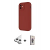 MARSİLYAN™- iPhone 11 Kılıf Yankı Yansıma Özel Seri - Siyah Bilvis 3D Cam Ekran Koruyucu + Raze Metal Kamera Lens - GS