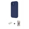 MARSİLYAN™- iPhone 11 Kılıf Yankı Yansıma Özel Seri - Siyah Bilvis 3D Cam Ekran Koruyucu + Sarı Renkli Kamera Lens Koruma Cam