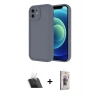 MARSİLYAN™- iPhone 11 Kılıf Yankı Yansıma Özel Seri - Siyah Bilvis 3D Cam Ekran Koruyucu + Kamera Lens Koruma Cam - SF