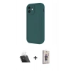 MARSİLYAN™- iPhone 11 Kılıf Yankı Yansıma Özel Seri - Siyah Bilvis 3D Cam Ekran Koruyucu + Kamera Lens Koruma Cam - SF