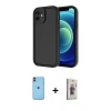 MARSİLYAN™- iPhone 11 Kılıf Yankı Yansıma Özel Seri - Siyah Bilvis 3D Cam Ekran Koruyucu + Neon Fosforlu Kamera Lens - TU