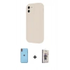 MARSİLYAN™- iPhone 11 Kılıf Yankı Yansıma Özel Seri - Siyah Bilvis 3D Cam Ekran Koruyucu + Neon Fosforlu Kamera Lens - TU