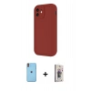 MARSİLYAN™- iPhone 11 Kılıf Yankı Yansıma Özel Seri - Siyah Bilvis 3D Cam Ekran Koruyucu + Neon Fosforlu Kamera Lens - TU