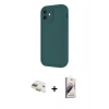 MARSİLYAN™- iPhone 11 Kılıf Yankı Yansıma Özel Seri - Siyah Bilvis 3D Mat Cam Ekran Koruyucu + Pers Alüminyum Kamera Lens - GD
