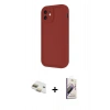 MARSİLYAN™- iPhone 11 Kılıf Yankı Yansıma Özel Seri - Siyah Bilvis 3D Mat Cam Ekran Koruyucu + Pers Alüminyum Kamera Lens - GD
