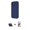 MARSİLYAN™- iPhone 11 Kılıf Yankı Yansıma Özel Seri - Siyah Bilvis 3D Mat Cam Ekran Koruyucu + Kamera Lens Koruma Cam - SF